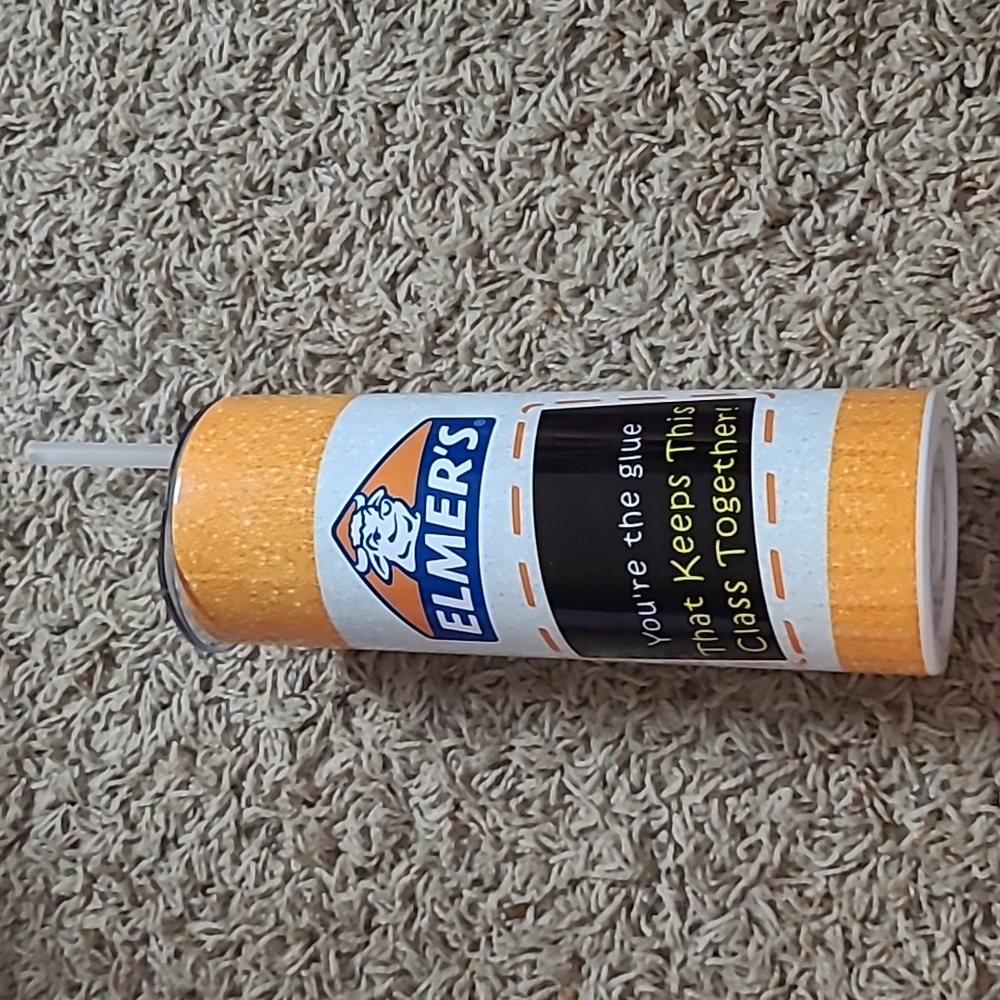 Orange and White Water Bottle